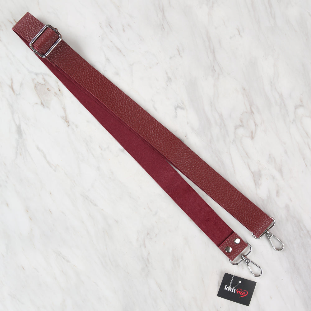 Knitme Sürgü Tokalı Çanta Askısı 130x3 cm Bordo BA-0004